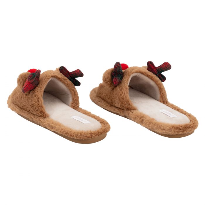 Взуття домашнє Ardesto Christmas 36/37 розмір, 100% поліестер, підошва 100% гума, коричневий