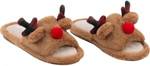 Взуття домашнє Ardesto Christmas 38/39 розмір, 100% поліестер, підошва 100% гума, коричневий