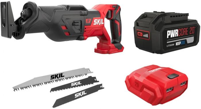 Пила шабельна акумуляторна SKIL 3480 CB XP безщіткова 20В 1х5А·год пропил 265мм хід 29мм 2.9кг