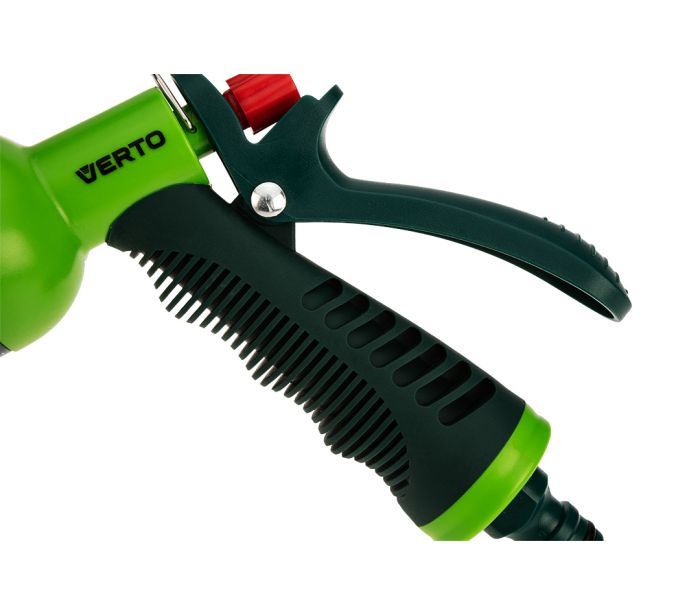 Зрошувач ручний Verto, пістолетний, 1/2"-3/4", 6 функцій, регулювання напорурегулювання напору / розпилу води, тримач двокомпонентний