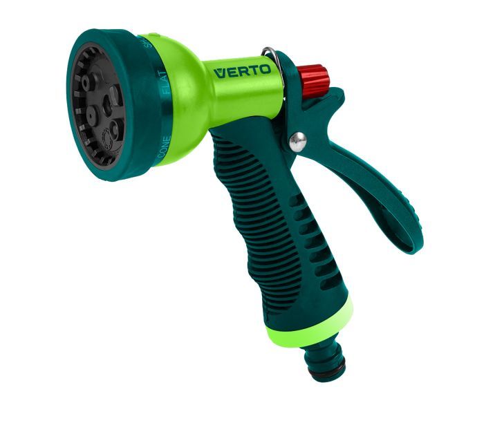 Зрошувач ручний Verto, пістолетний, 1/2"-3/4", 6 функцій, регулювання напорурегулювання напору / розпилу води, тримач двокомпонентний