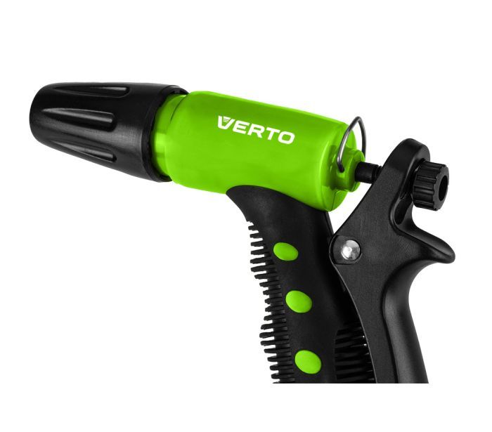 Зрошувач ручний Verto, пістолетний, 1/2"-3/4", 2 функції, регулювання напорурегулювання напору / розпилу води, тримач двокомпонентний