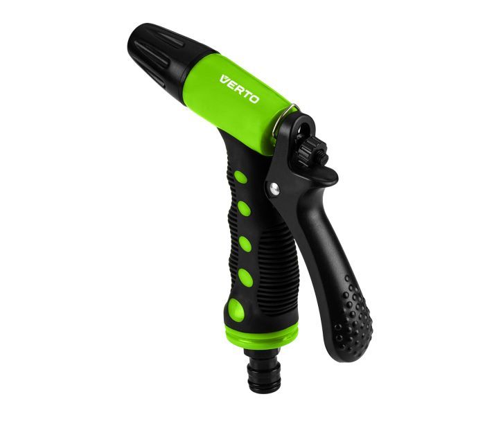 Зрошувач ручний Verto, пістолетний, 1/2"-3/4", 2 функції, регулювання напорурегулювання напору / розпилу води, тримач двокомпонентний