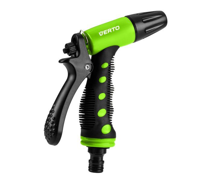 Зрошувач ручний Verto, пістолетний, 1/2"-3/4", 2 функції, регулювання напорурегулювання напору / розпилу води, тримач двокомпонентний