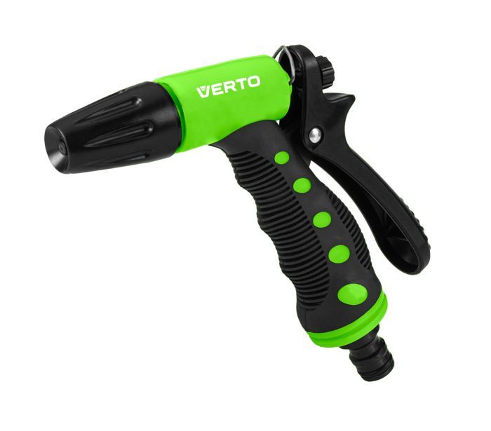 Зрошувач ручний Verto, пістолетний, 1/2"-3/4", 2 функції, регулювання напорурегулювання напору / розпилу води, тримач двокомпонентний