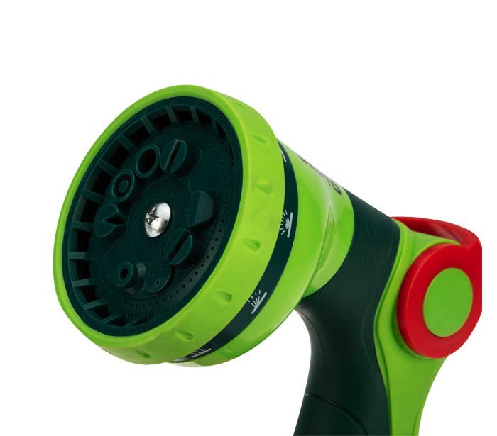 Зрошувач ручний Verto, пістолетний, 1/2"-3/4", 10 функцій, регулювання напорурегулювання напору / розпилу води, тримач двокомпонентний