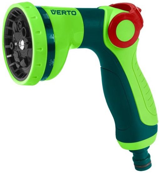 Зрошувач ручний Verto, пістолетний, 1/2"-3/4", 10 функцій, регулювання напорурегулювання напору / розпилу води, тримач двокомпонентний