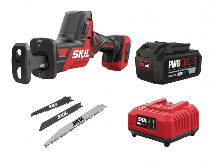 Пила шабельна акумуляторна SKIL 3475 CA Compact безщіткова 20В 1х5А·год пропил 200мм хід 25.4мм 1.8кг