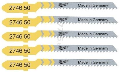 Полотно пиляльне для електролобзика Milwaukee T119BO по дереву, крок зуба 2мм х 50мм, 5шт