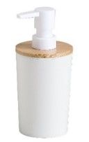 Диспенсер для мила Ardesto Minimalism 380мл, поліпропілен, бамбук, білий