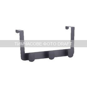 Дверний вішак на 3 гачки Ardesto Minimalism 30x3x20см, метал, пластик, чорний