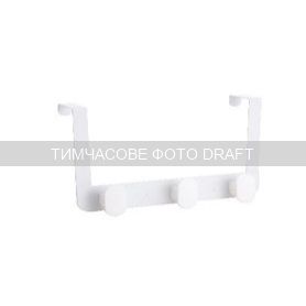 Дверний вішак на 3 гачки Ardesto Minimalism 30x3x20см, метал, пластик, білий