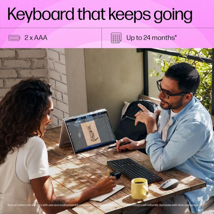 Клавіатура мембранна HP 460 Multi-Device key, BT, EN/UK, чорний