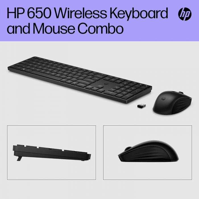 Комплект клавіатура та миша НР 650, WL, EN/UK, чорний