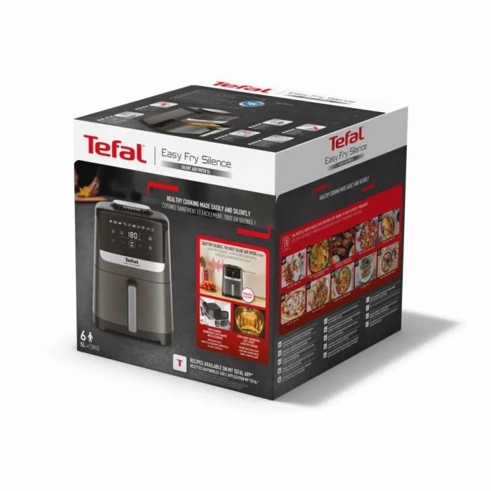 Мультипіч Tefal Easy Fry Silence, 1670Вт, чаша-5л, сенсорне керув., 10 програм, пластик, темно сірий-чорний