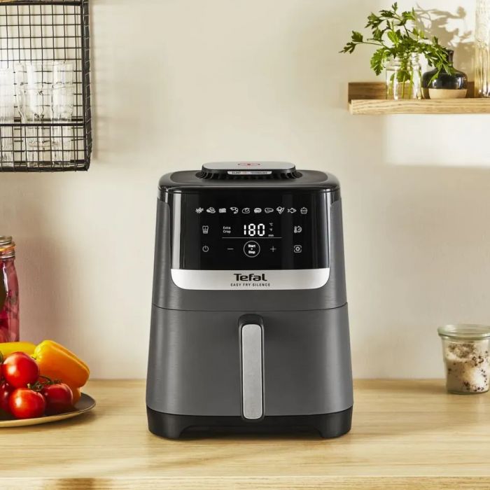 Мультипіч Tefal Easy Fry Silence, 1670Вт, чаша-5л, сенсорне керув., 10 програм, пластик, темно сірий-чорний
