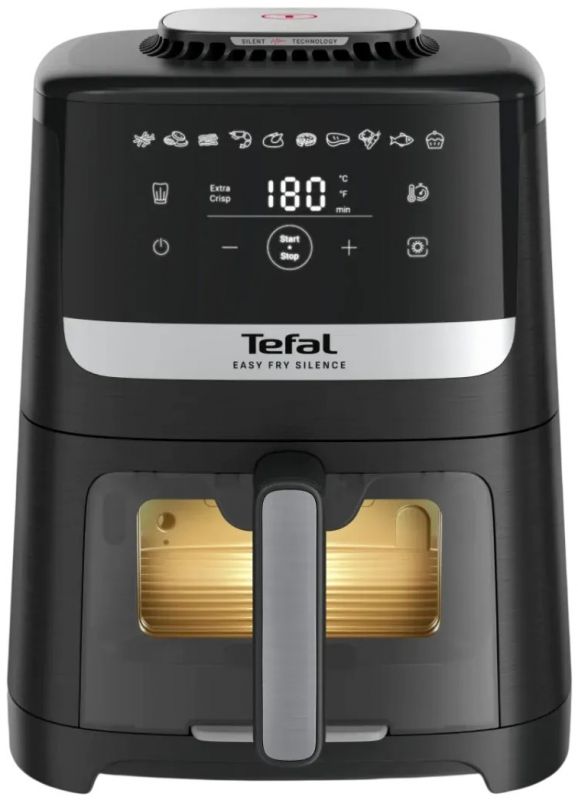 Мультипіч Tefal Easy Fry Silence Vision, 1670Вт, чаша-5л, сенсорне керув., 10 програм, з віконцем, пластик, чорний