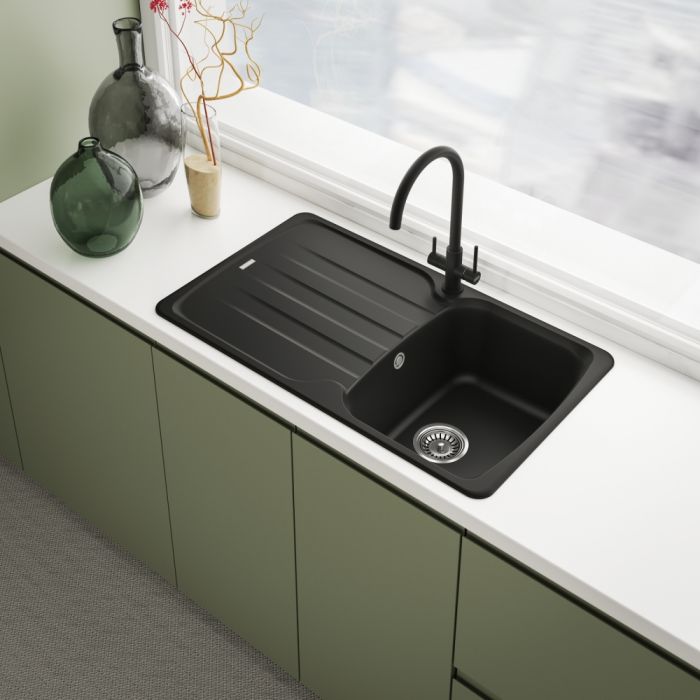 Змішувач для кухні Franke Lina Clear Water, довж.виливу - 272 мм, поворотний, 1+1 фільтр, хром-чорний