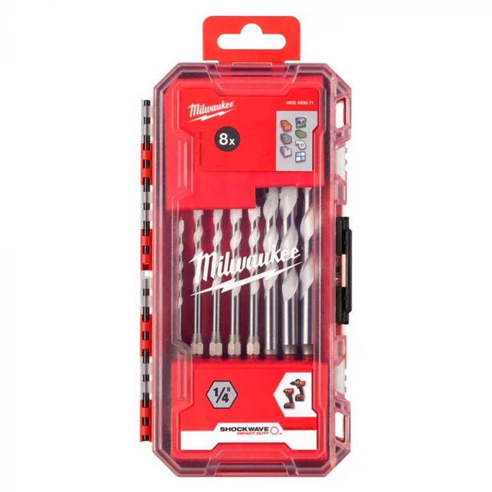 Набір свердел Milwaukee ShW HEX, універсальний, 8шт, 3-10мм, кейс