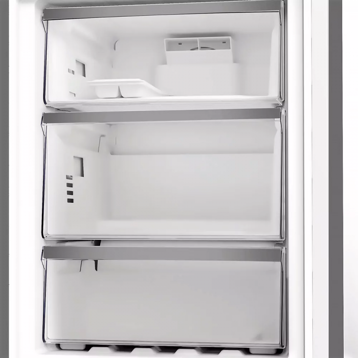 Холодильник Whirlpool з нижн. мороз., 186.5x60х66.3, холод.відд.-210л, мороз.відд.-104л, 2дв., А++, NF, дисплей, інв., зона нульова, сірий