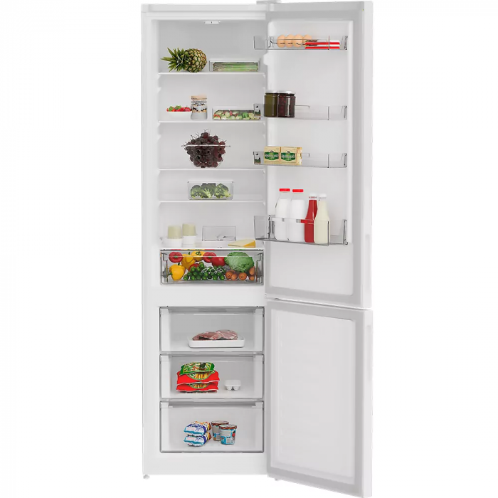 Холодильник Indesit з нижн. мороз., 202.5x60х67, холод.відд.-266л, мороз.відд.-120л, 2дв., А++, ST, сріблястий