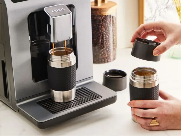 Кавомашина Krups Evidence Hot & Cold 2.3л, зерно, автомат.капучинатор, ОLED диспл, авторецептів - 18, сіро - чорний