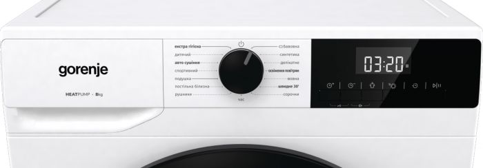 Сушильна машина Gorenje DHNE82/P конденсаційна, 8кг, А++, 60см, дисплей, білий
