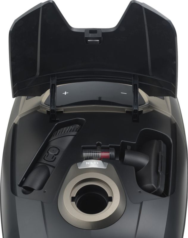 Пилосос Gorenje мішковий, 890Вт, 4л, HEPA, телескоп, LED-дисплей, турбощітка, чорний