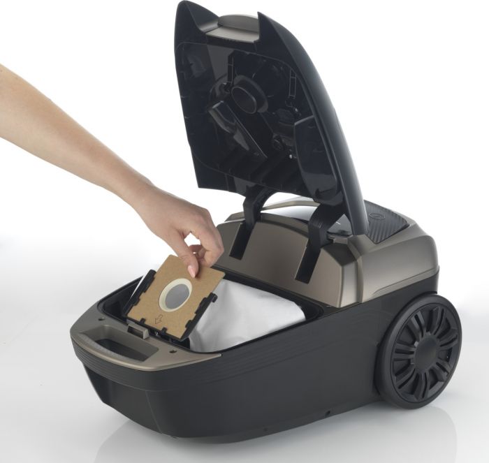 Пилосос Gorenje мішковий, 890Вт, 4л, HEPA, телескоп, LED-дисплей, турбощітка, чорний