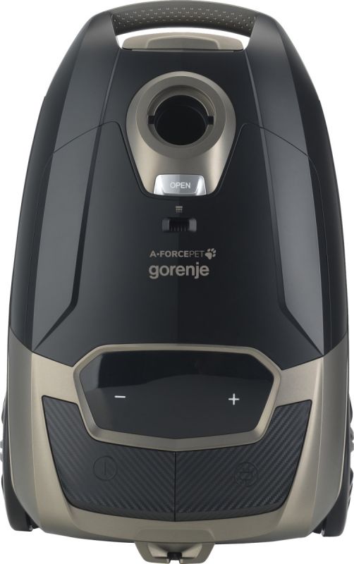 Пилосос Gorenje мішковий, 890Вт, 4л, HEPA, телескоп, LED-дисплей, турбощітка, чорний