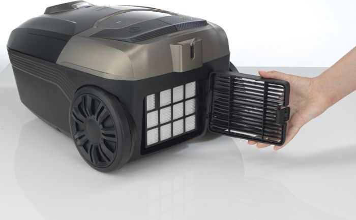 Пилосос Gorenje мішковий, 890Вт, 4л, HEPA, телескоп, LED-дисплей, турбощітка, чорний