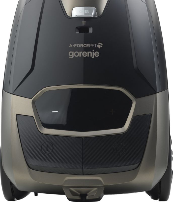 Пилосос Gorenje мішковий, 890Вт, 4л, HEPA, телескоп, LED-дисплей, турбощітка, чорний