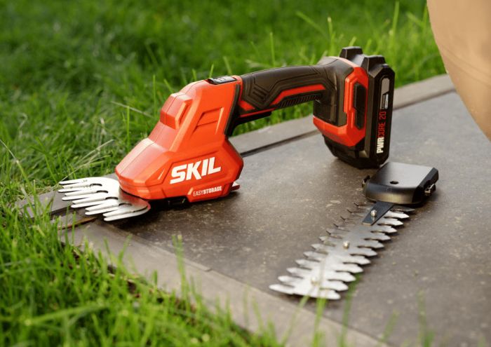 Ножиці для трави акумуляторні SKIL 0630 CA 20В акб 1х2.5А·год + насадка кущоріз 20см крок різу 8мм 1кг