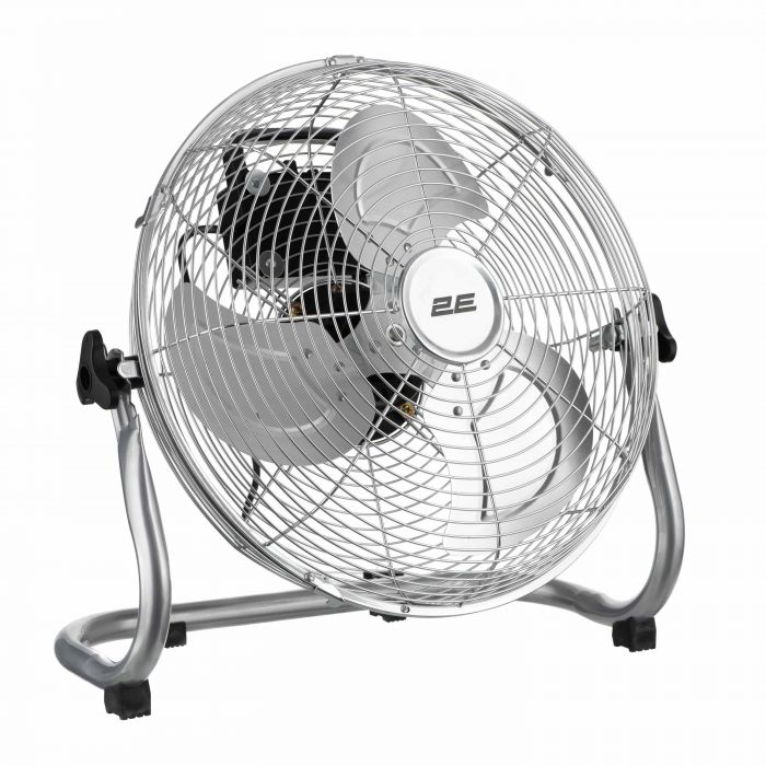Вентилятор підлоговий 2E PowerWind 30C професійний, 30см, 60Вт, кнопки, двигун мідь 100%, срібний