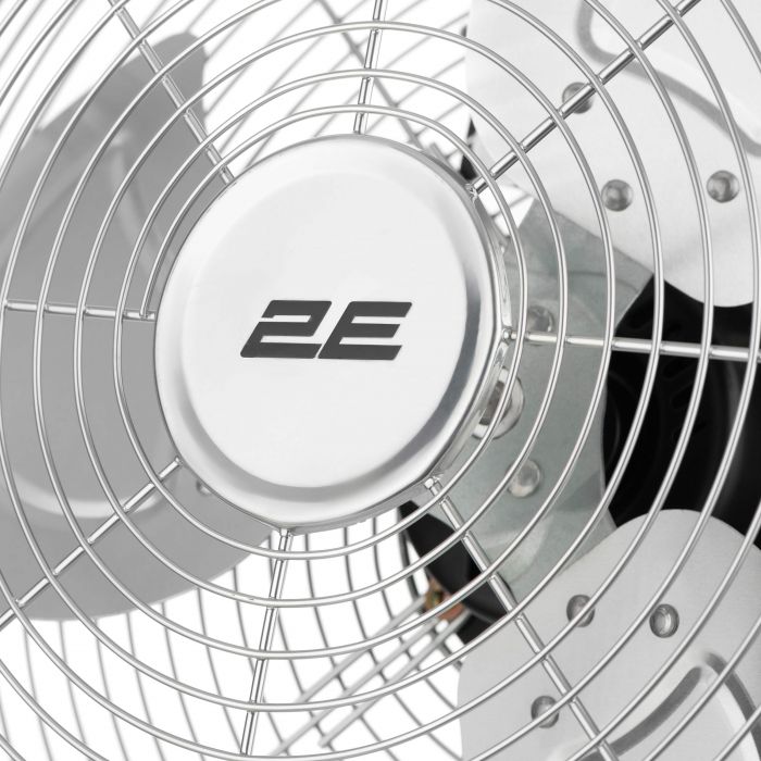 Вентилятор підлоговий 2E PowerWind 30C професійний, 30см, 60Вт, кнопки, двигун мідь 100%, срібний
