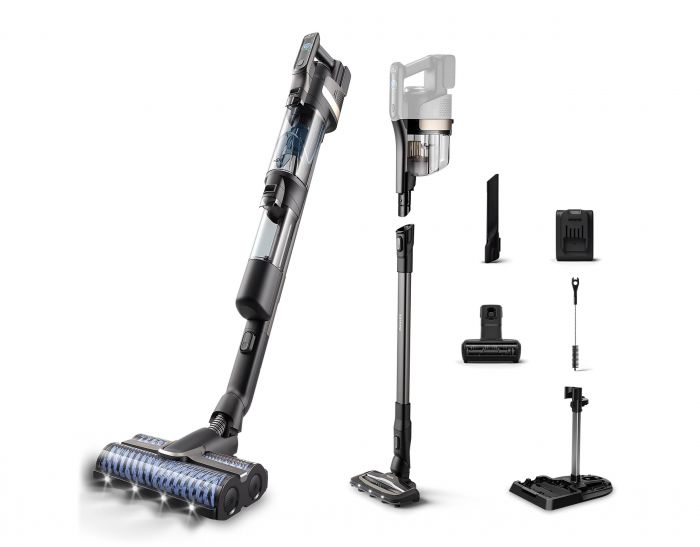 Пилосос Philips безпровідний AquaTrio, 9000 Series вологе прибирання, конт пил -0.42л, автон. робота до 25хв, PowerCyclone Aqua, турборежим, чорний