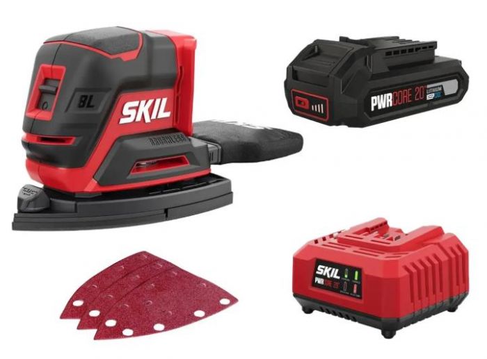 Шліфмашина вібраційна акумуляторна SKIL 3720 CC Compact безщіткова 20В акб 1х2.5А·год 151х102мм 0.7кг