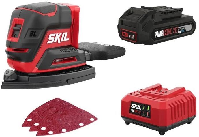 Шліфмашина вібраційна акумуляторна SKIL 3720 CC Compact безщіткова 20В акб 1х2.5А·год 151х102мм 0.7кг