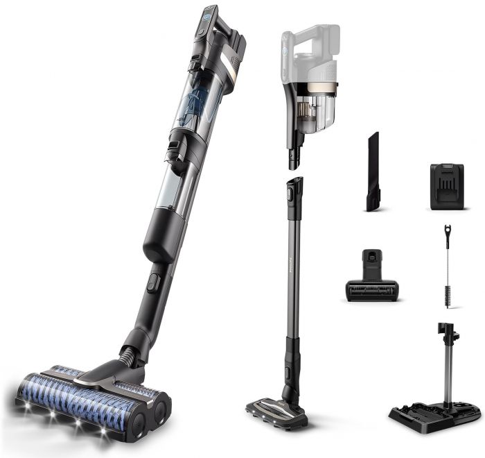 Пилосос Philips безпровідний AquaTrio, 9000 Series вологе прибирання, конт пил -0.42л, автон. робота до 25хв, PowerCyclone Aqua, турборежим, чорний