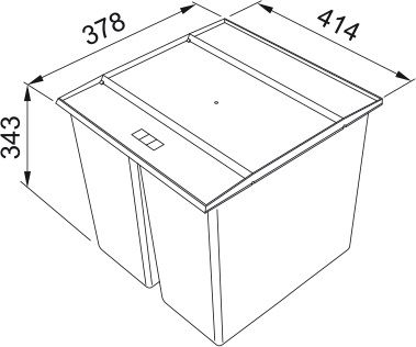 Сортер для сміття Franke Easysort 450-2-0, 2 x 14.5 л, кришка,  чорний пластик