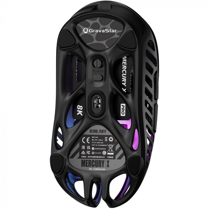 Миша GravaStar Mercury X, BT/WL/USB-A, RGB, чорний