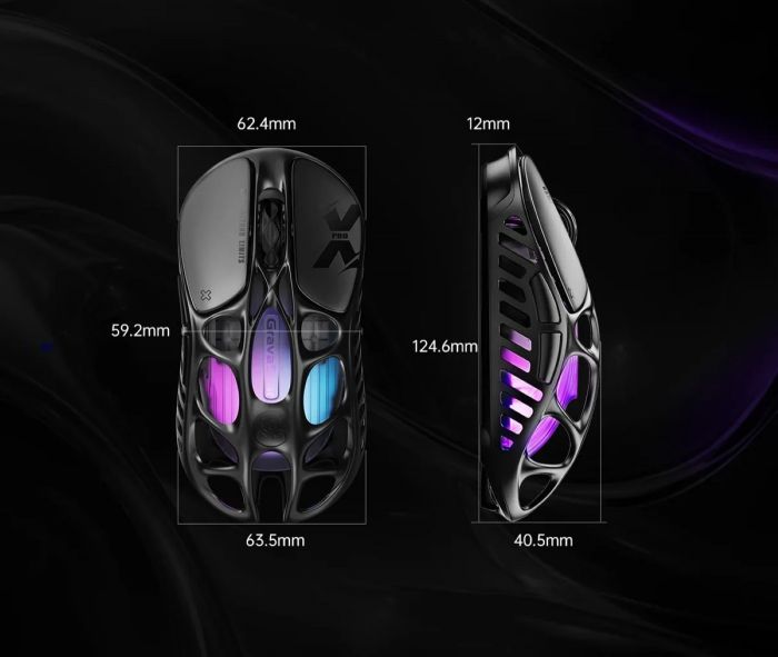 Миша GravaStar Mercury X Pro, 8K, BT/WL/USB-A, RGB, чорний