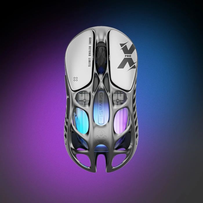 Миша GravaStar Mercury X Pro, 8K, BT/WL/USB-A, RGB, сірий