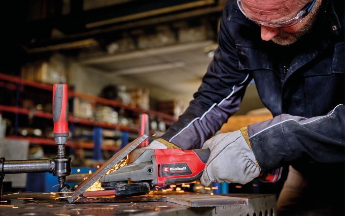 Шліфмашина кутова акумуляторна Einhell TP-AG 18/125 F Li BL - Solo, PXC, 18В, безщіткова, 125 мм, 8500 об/хв, плаский редуктор, 1.57кг (без АКБ та ЗП)