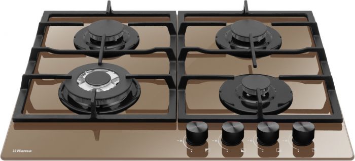Варильна поверхня Hansa  газова на склі, 59см, чавун, бежевий