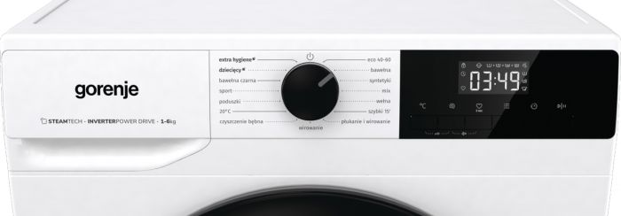 Пральна машина Gorenje W1NHPI60SCS/P фронтальна, 6кг, 1000, A+++, 43.5см, дисплей, пар, інвертор, білий