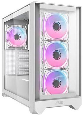 Корпус 2E GAMING Dominator Pro G2302W, без БЖ 2xUSB3.0, 1xUSBType-C, 4x120мм ARGB, VGA 380мм, LCS ready, контролер з пультом, TG Side Panel, TG/Mesh Front panel, ATX, білий