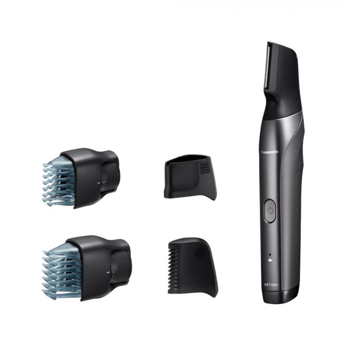 Тример Panasonic, для бороди, вусів, голови та тіла, мережа+акум., насадок-4, чохол, швидка зарядка, сірий