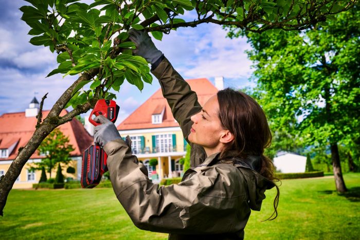 Секатор акумуляторний Einhell GP-LS 18/28 Li BL - Solo, PXC, 18В, безщітковий, товщ. 28/14 мм, сталь SK5, 0.82 кг (без АКБ і ЗП)