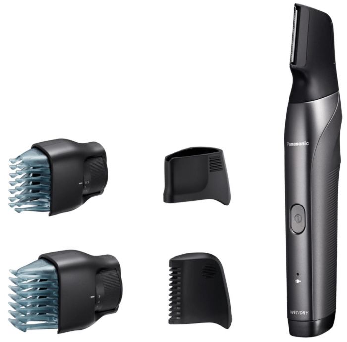 Тример Panasonic, для бороди, вусів, голови та тіла, мережа+акум., насадок-4, чохол, швидка зарядка, сірий